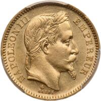 France. 20 Francs, 1864-A