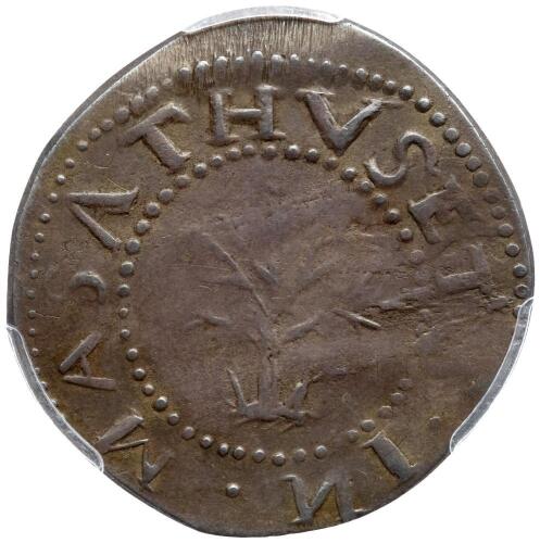 1652 Oak Tree Shilling PCGS AU53