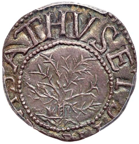 1652 Oak Tree Shilling, IN at bottom (43.8 grs)