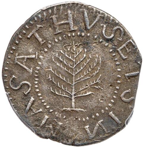 1652 Massachusetts Pine Tree Shilling Noe-6 Rarity-6 Large Planchet. (69.1 grs)