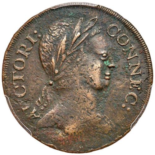 Connecticut 1785 Copper. Roman Head, Miller 2-A.1