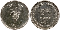 Israel. 25 Pruta, JE5714 (1954). PCGS graded MS64