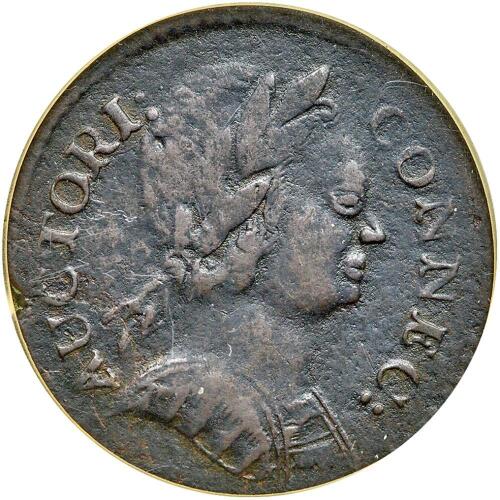 1785 Connecticut Copper. Miller-3.4-F.2 SEGS EF40