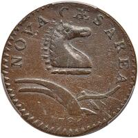 1786 New Jersey. Narrow shield, curved plow beam PCGS VF35 BN