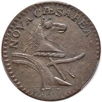 1787. New Jersey Copper. Double Coulter, M-Shaped Ears. Maris 6-D PCGS EF45