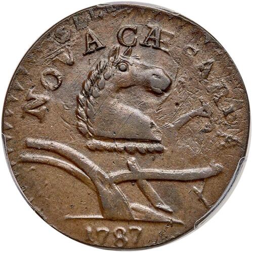 1787. New Jersey Copper. Camel Head, Maris 56-n PCGS AU53