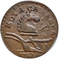 1787. New Jersey Copper. Camel Head, Maris 56-n PCGS AU53