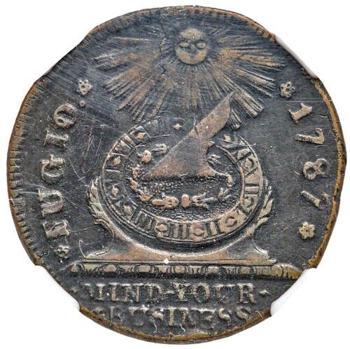 1787 Fugio Cent 4 Cinq P.R. 'States United' NGC XF