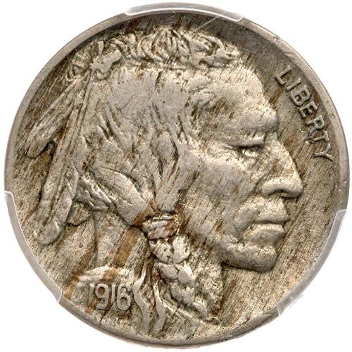 1916. MINT ERROR. Obv half of split planchet 2.27g