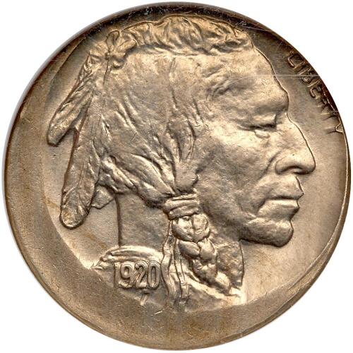 1920. MINT ERROR. Struck 10% Off Center