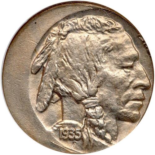 1935 MINT ERROR. Struck 20% off center @3:00