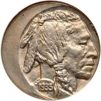 1935 MINT ERROR. Struck 20% off center @3:00