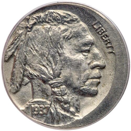 1937. MINT ERROR. Struck 5% off center