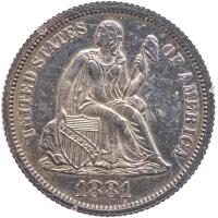 1881 Liberty Seated 10C