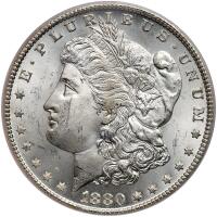 1880-CC Morgan $1. Rev of 1879 PCGS MS64