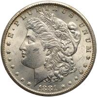 1881-CC Morgan Dollar AU55