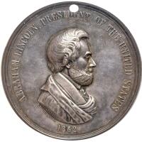 1862 Abraham Lincoln Silver Indian Peace Medal