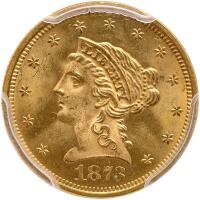 1873 $2.50 Liberty. Open 3 PCGS MS65