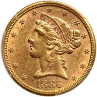1886-S $5 Liberty