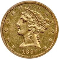 1891-CC $5 Liberty PCGS EF40