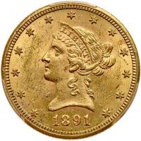 1891-CC $10 Liberty PCGS MS62