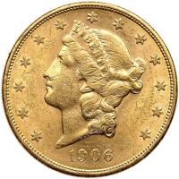 1906-S $20 Liberty AU58