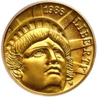 1986-W Statue of Liberty $5 Gold PCGS MS69