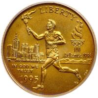 1995-W 100th Olympics Torch Runner $5 Gold PCGS MS69