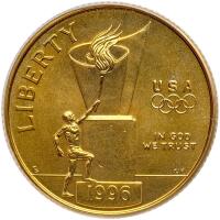 1996-W 100th Olympics Cauldron $5 Gold PCGS MS69