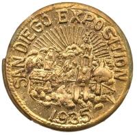 1935 San Diego Exposition 50&Acirc;&cent; Gold Token