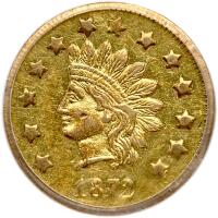 1872 Indian Dollar Round. Breen and Gillio-1207 PCGS AU53