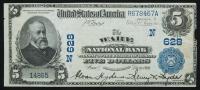 $5 National Bank Note. Ware NB, Ware, MA. Ch. 628. Fr. 590.