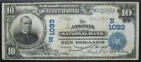 $10 National Bank Note. Ansonia NB, Ansonia, CT. Ch. 1093. Fr. 616. PMG Very Fine 20