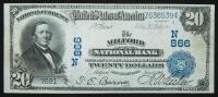 $20 National Bank Note. Milford NB, Milford, MA. Ch. 866. Fr. 642.