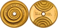 "And There was Light" by Agam, 1985, Gold State Medal. PCGS graded MS65