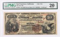 1882, $10 National Bank Note. Second Charter Period. Brown Back. Charter 1741