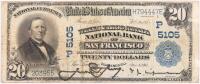 1902, $20 National Bank Note. Plain Back. Third Charter Period. Charter 5105