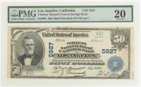 1902, $50 National Bank Note. Third Charter Period. Plain Back