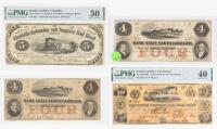4-piece lot of Scarcer South Carolina Obsolete Bank Notes