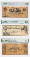 3-piece lot of North Carolina Bank of Cape Fear Notes