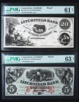 Connecticut, Litchfield. Litchfield Pair of Proof Notes.
