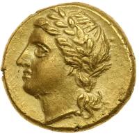 Sicily, Syracuse. Agathokles, 317-289 BC. Electrum 25 Litrai (1.81g) Nearly Mint