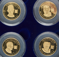 Israeli Presidents: Chaim Weizman, Zalman Shazar, Izhak Bem-Zvi, and Chaim Herzog, Set of Gold State Medals