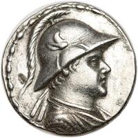 Bactria. Eukratides, c. 171-145 BC. Silver Tetradrachm (16.7g) Sharpness of VF