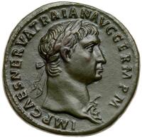 Trajan, 98-117 AD. AE Sestertius (23.91g) XF
