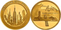 New York -- Tel-Aviv - Yafo 1991 Gold State Medal