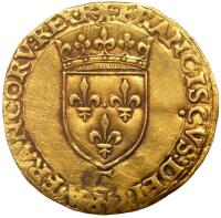 France. Ecu d'or a la croisette, ND-G (Poitiers) PCGS XF