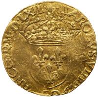 France. Ecu d'or, 1563-C (Saint-Lo) PCGS XF