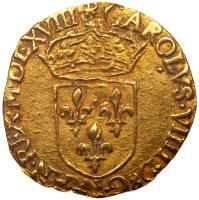France. Ecu d'or, 1568-K (Bordeaux) PCGS AU55