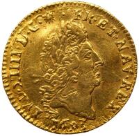 France. &Acirc;&frac12; Louis d'or, 1693-X (Amiens) PCGS About Unc
